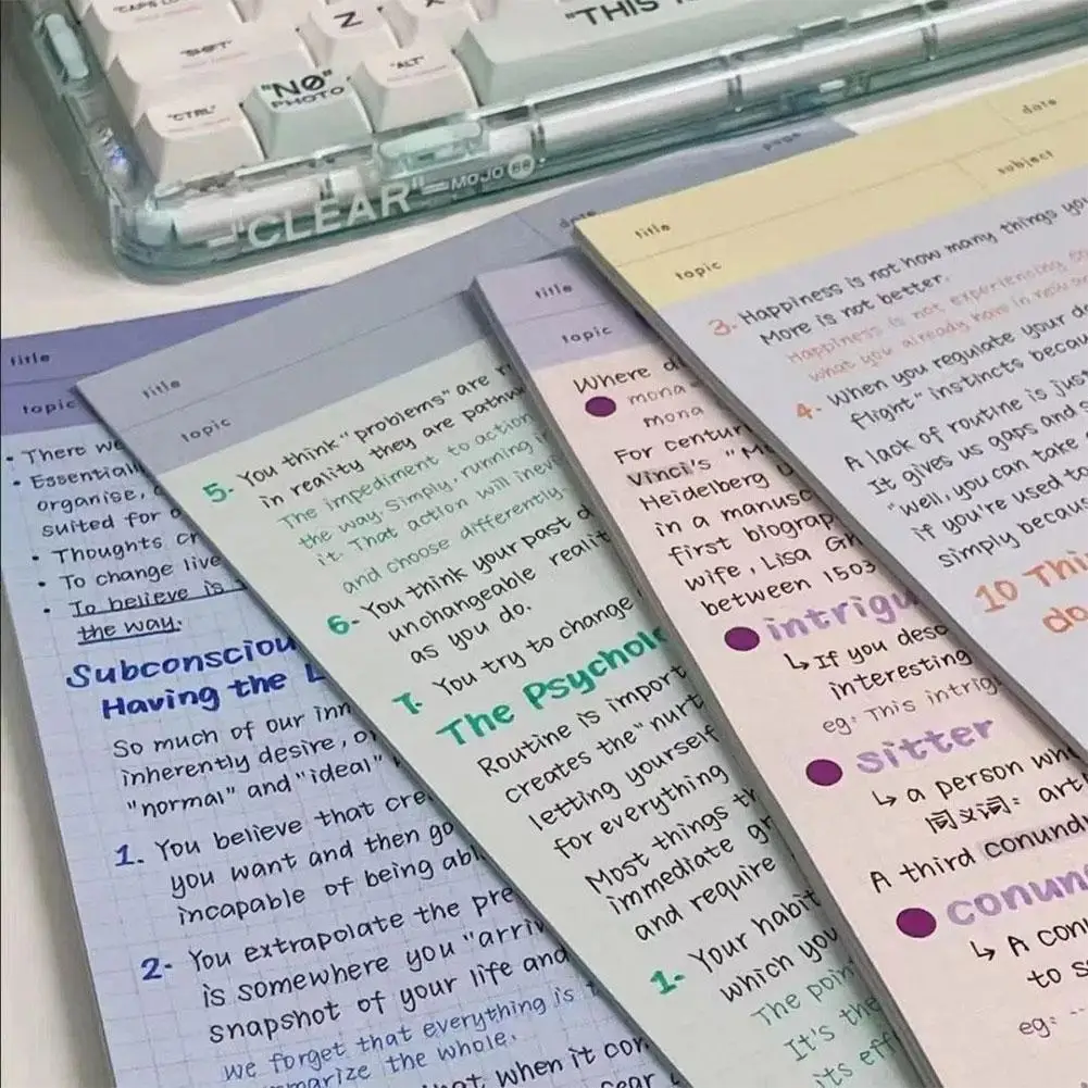 B5 Colorful Memo Word Notebook Ins High Style Beauty Студентски книга Word Memo Notebook Студентски Колоритни канцеларски материали Пап U7R4