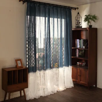 Тюлевые завеси от изкуствен лен за всекидневната, модерни дантелени завеси от прозрачен воал, пердета за спални и аксесоари за дома, работа с прозорци
