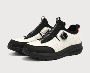 Мъжки водоустойчив нескользящая туризъм обувки Waterpoof с бърза шнур, мъжки улични въртящи се катарами, удароустойчив треккинговые обувки за катерене