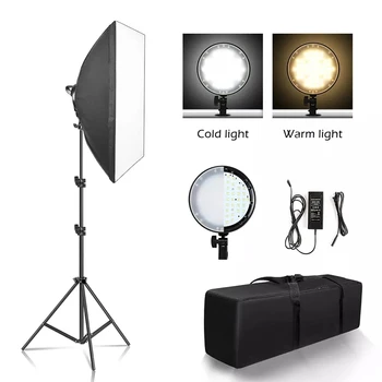 Комплект осветление за фотография White Worm LED Softbox Система за непрекъснато осветление 2 м Статив за фото студио E27 Фотографска лампа 45 W лампи
