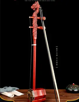 Музикален инструмент Эрху от червено дърво в традиционен китайски стил за възрастни, детски Струнен музикален инструмент за студенти и начинаещи