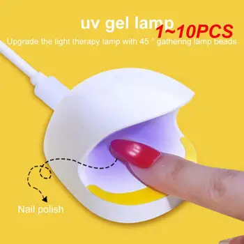 1 ~ 10шт Мини-сушилня за нокти Лампа Преносима Лампа за светлинна терапия на ноктите, UV и Led лампа Бързосъхнеща с USB-вход за един пръст Led дизайн нокти