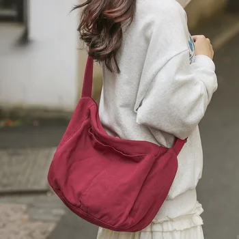 Ежедневна чанта от едно платно за жени със стил колеж, по-голямата голям студентски училищна чанта през рамо, пътни чанти, за пазаруване, дамски чанти