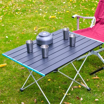 Ultralight Портативен Сгъваем плот за къмпинг, сгъваема маса за хранене на открито, много издръжлив алуминиев за парти в градината, на пикник, барбекю