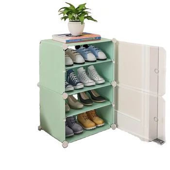 Много проста етажерка за обувки, прахоустойчив домакински шкаф за обувки с малка детска като многопластова събрание
