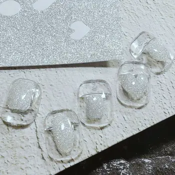 Корейската фолио за нокти Aurora, Жени, момичета, Лазерно фолио за нокти с капки газирана вода, Любов, Самозалепващи стикер за кубчета лед за нокти