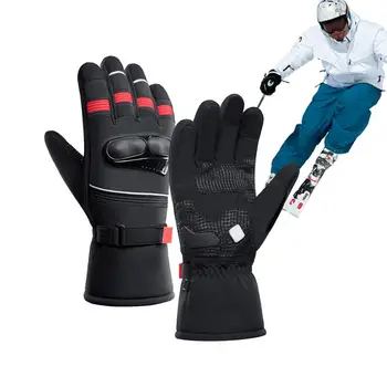 Мотоциклетни ръкавици за мъже, зимни велосипедни ръкавици, топли ръкавици, Ветроупорен топлинни ръкавици за студено време, Непромокаеми ръкавици за езда
