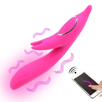 Дилдо, вибратор, Масажор за точката G, нагревающий Заек, вибратор, стимулатор на клитора, приложение за безжично управление Bluetooth, секс играчки за жени