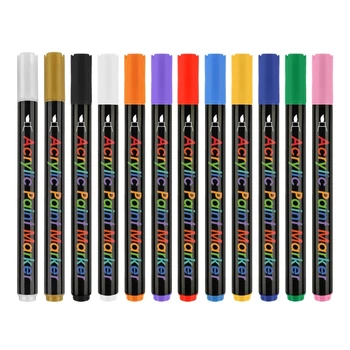 12 цвята акрилни писалки за чертане, връхчета, акрилни връхчета за студенти, директна доставка