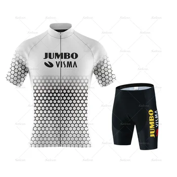 Jumbo Visma Team Колоездене Джърси Комплект 2023 Мъжка Лятна Дишаща Спортна Велосипедна Облекло Мтв Велосипед Джърси Под Наем Велосипедна Облекло