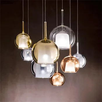 Модерните Стъклени Пузырьковые LED Висящи лампи Дизайнерска Кухня с Трапезария и Бар Полилеи Минималистичные Творчески Висящи лампи