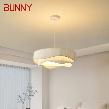 Модерна подвесная полилей БЪНИ LED Creativity с винтажными гънки, бяла подвесная лампа за дома, трапезария, спалня