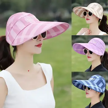 Нова ежедневни лятна солнцезащитная шапка за пътуване, плажна шапка с UV защита, шапки с козирка, дамски солнцезащитная шапка с широка периферия
