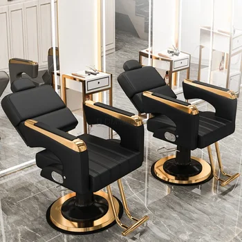 Фризьорски салон Фризьорски салон въртящи се кресла с възможност за сгъване на облегалката, която е Удобна за рязане на коса, Фризьорски столове за спа-салони, мебели Sillas QF50BC