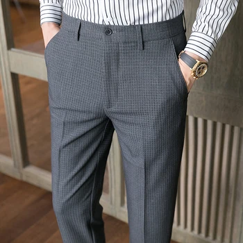 Мъжки пролетни ежедневни панталони за бизнес костюм в британския стил на високо качество /Мъжки панталони вечерни Модни панталони 28-38