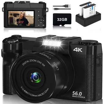 56-Мегапикселова Цифрова Камера За Снимки С Автофокус 4K Vlog Камера 3 