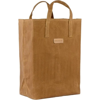 Множество пазарска чанта ChicVessel, голяма модерна чанта за пазаруване с дръжка, изработена от твърда винтажной памучен плат