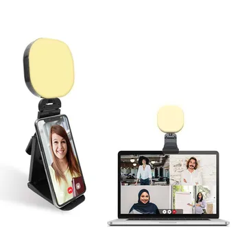 Мини джобен led видео сигнал с led подсветка с титуляра, акумулаторна лампа за конферентни осветление за правене на видеоблогов на живо