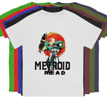 Metroid Dread Samus Artwork Класически Мъжки Тениски От Чист Памук Готина Тениска Летни Блузи Metroid Prime Game Мъжка Тениска Облекло