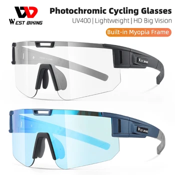 WEST BIKING Велосипедни очила Фотохромичните слънчеви очила, Мъжки, Женски UV400 МТБ Очила за шоссейного велосипед Байк Очила за спорт на открито Туристически очила