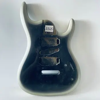 AB637 7-струнен Корпус електрически китари по поръчка, Сребрист, черен с увреждания и мръсни гитарными детайли и аксесоари