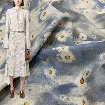 Натурална памучен плат Поплин, лятна Мек полиестерен сатен е тъкан, модерен дизайн на марката, плат с флорални принтом за материал рокли