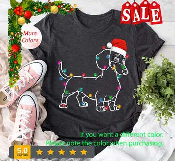 Коледна лека риза за кученце Дакел, Тениска за кучета Дакел, Коледна тениска за кучета,