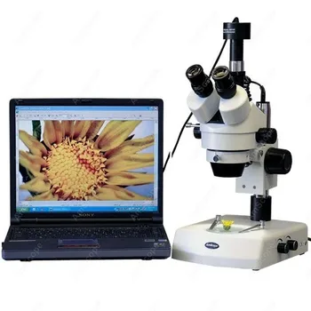 Стереомикроскоп с увеличение-AmScope Доставя стереомикроскоп с 3,5-90-кратно увеличение с две халогенни лампи + 1,3-мегапикселова камера SM-2TZ-M