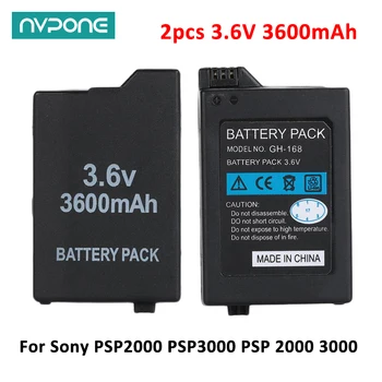 2 елемента 3,6 В 3600 mah Литиево-йонна Батерия за Sony PSP2000, PSP3000, PSP 2000, 3000, Конзола Геймпад, Сменяеми Батерии