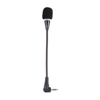Гъвкав мини микрофон с жак 3,5 мм за настолен КОМПЮТЪР, лаптоп, Skype, Yahoo, черен