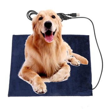 Нагревателен подложка за домашни любимци 5 В USB Електрическа чаршаф за дрехи за Зимния плюшено подложка за подгряване на спалното бельо Температура въглеродни влакна Нагревател за кучета и котки 6XDE