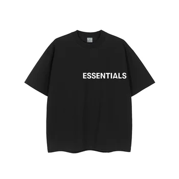 Памучен мъжки t-shirt Hot Essentials 2023 Лято на Мъжко облекло с винтажным принтом и къс ръкав, Блузи с кръгло деколте оверсайз, Ежедневни градинска облекло