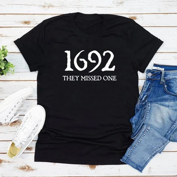 2023 Тениски С образа на Хелоуин, Памучен Тениска Salem Witch, 1692, Те са Пропуснали Една Тениска, Потник Harajuku Witch, Младежта Облекло