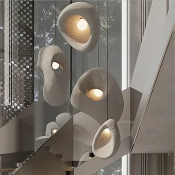 Ескалатори полилеи в стил Ваби-съби, креативна лампа, дизайн на японската полилей, начало декор, хол, двустранно вътрешно осветление