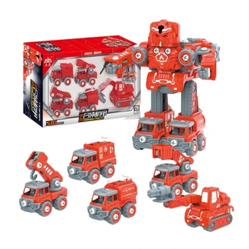 Новост 5 в 1, играчка-динозавър-трансформатор, строителни машини, робот, детска играчка-робот, интерактивна играчка за деца.