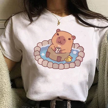 Женска тениска Capybara, японската манга, тениска Y2K, градинска дрехи за момичета