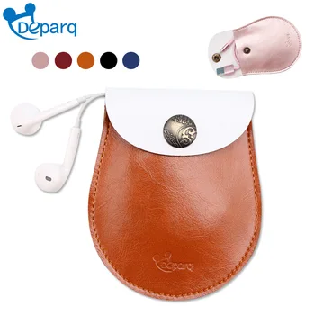 Ausuky Нови аксесоари за слушалки Senfer, калъф от изкуствена кожа, преносима чанта за слушалки-25