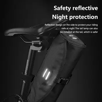 Чанта за каране на волана голям капацитет, 2 л, сигурна светоотражающая дизайн на предната чанта за съхранение под наем, съоръжения за езда