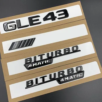 ABS Черно Лепило 3D Автомобилни Букви Икона на Багажника Стикер GLE43 BITURBO 4MATIC Лого Емблема За Mercedes GLE43 W166 W167 Аксесоари
