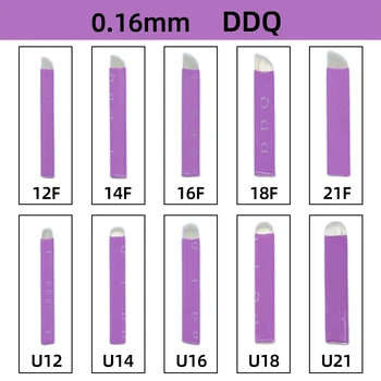 DDQ лилаво микроблейдинг 0,16 мм и игла Tebori Blades Игла за татуажа, игли за перманентен грим 12 14 16 18 21 Ръчни ножове за вежди