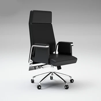 Стол за персонала Boss 2023, висококачествена кожа, Ергономия, Компютърни Домакински Офис мебели, място за конференция Отзад