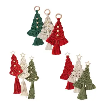 Комплект за плетене на Коледната елха в бохемски стил с пискюли Коледно дърво със Собствените си ръце, Стенни Коледно дърво Ресни, Аксесоари за дома