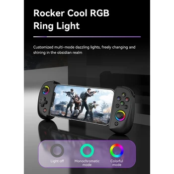 RGB джойстик BT5.2, геймпад, устойчива на плъзгане писалка за мобилен телефон, таблет, Телескопична телефон, гейм контролер D8, джойстик
