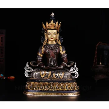 Висококачествен Буда # 32 см Голям-Талисман за ДОМА, ефективна защита на # Тибетски Тибетски будизъм, позлатена сребърна статуя на буда