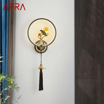 Стенен лампа AFRA Brass LED Модерен и луксозен тела-аплици за украса на интериора на спалнята, прикроватной нощни шкафчета, всекидневна, коридор