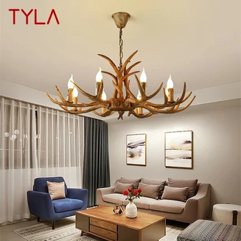 Модерна led полилей TYLA, творчески окачен лампа с оленьими рога за домашен интериор-трапезария в пътеката
