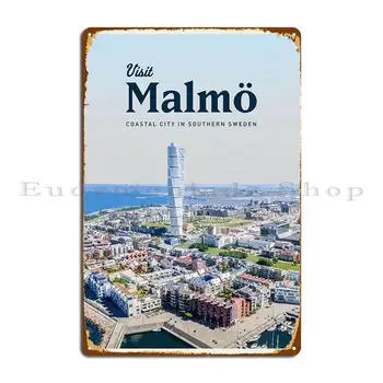 Метална табела Visit Malmo Хол Кино Печатна знак за хола кръчма Лидице знак Плакат