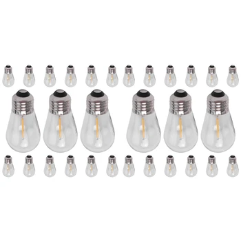30 Опаковки Резервни Крушки 3V LED S14 Нечупливи Външни Слънчеви Струнни електрически Крушки Топло Бяло