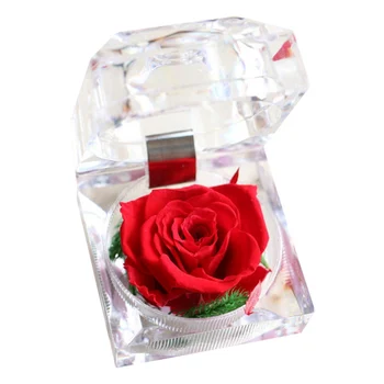 Прозрачна Акрилна кутия за цветя, Кутия с една роза 