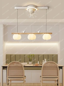 Вентиляторная лампа Модерни прости вградени вентилатори за ресторант, памучен полилей Bird
